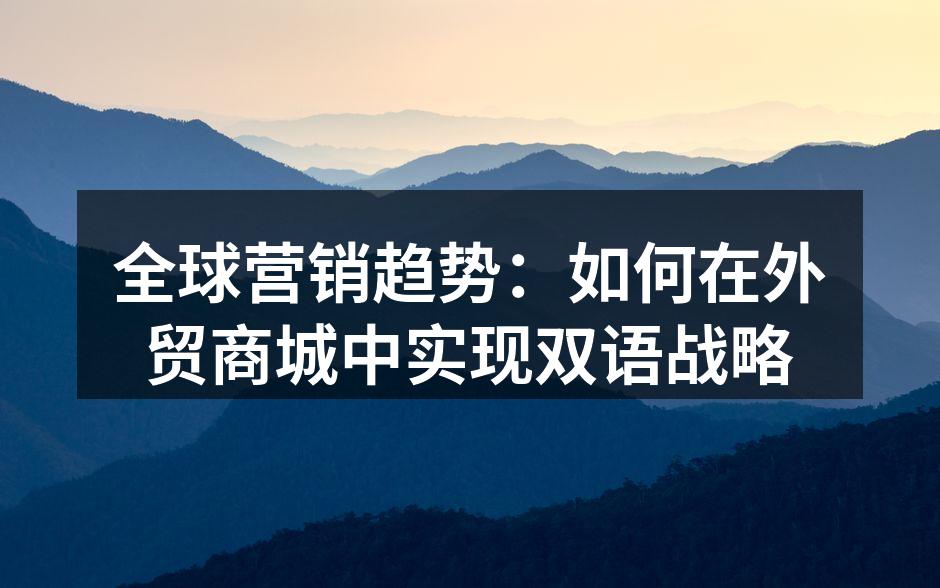 全球营销趋势：如何在外贸商城中实现双语战略