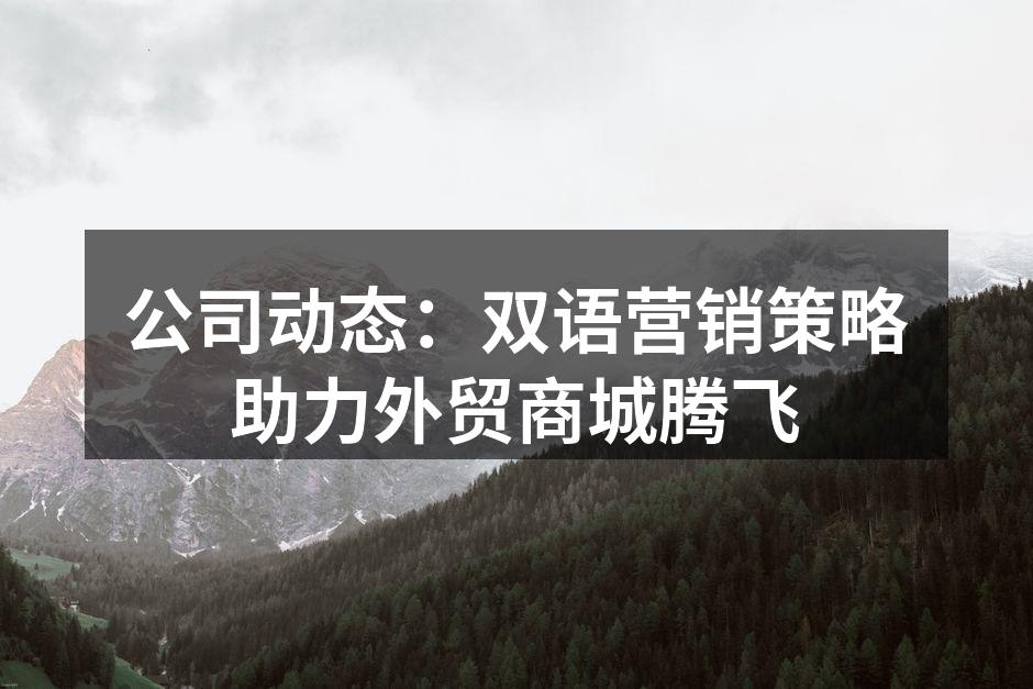 公司动态：双语营销策略助力外贸商城腾飞